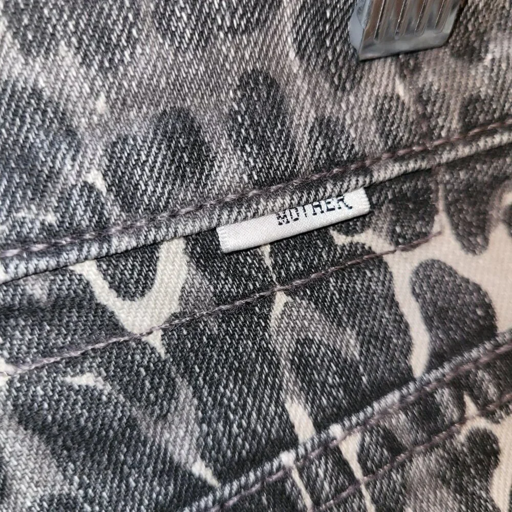MOTHER Black and White Animal Print Skirt